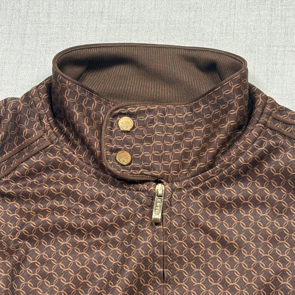 ENYCE Zip Track Jacket Brown Monogram Logo Full Zip Retro Style Size XXL - Picture 8 of 16